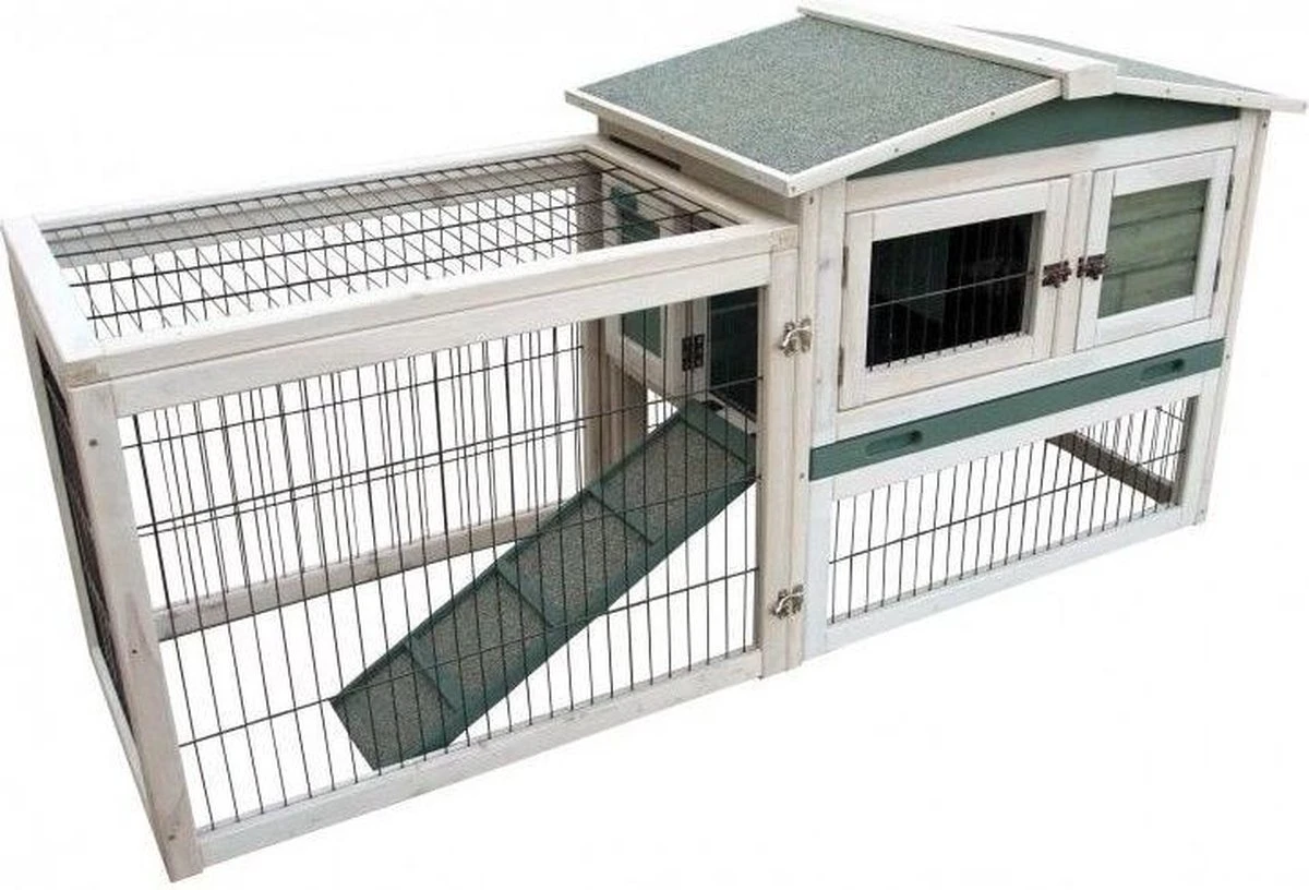 Duvo Konijnenhok Lambert – 155 X 53 X 70 Cm – Wit 2 Duvo Konijnenhok Lambert – 155 X 53 X 70 Cm – Wit