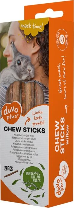 Duvo+ Knabbelhoutjes Wilg 120g – 20pcs – 18x1x1cm