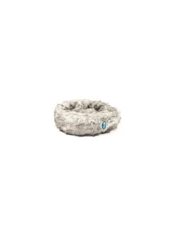 Duvo Donut Bed Met Lang Haar Lichtgrijs 55x55x17cm