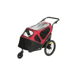 Duvo+ Hondenfietskat Pet Trailer 2-in-1 123x62x96cm Zwart/rood