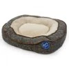 Duvo Mand Ovaal Fleece Ergo M - 70x60x19CM Grijs/wit -Duvo mand ovaal fleece ergo m 70x60x19cm grijs wit