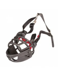 Duvo Muilkorf Rubber Large Zwart/rood