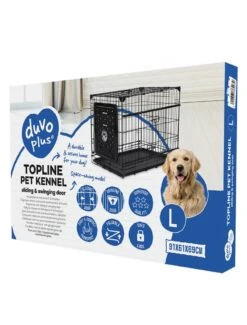 Duvo Topline Draadkooi Schuif- & Vouwdeur Zwart 91x61x69cm -Duvo topline draadkooi schuif vouwdeur zwart 91x61x69cm 1 2